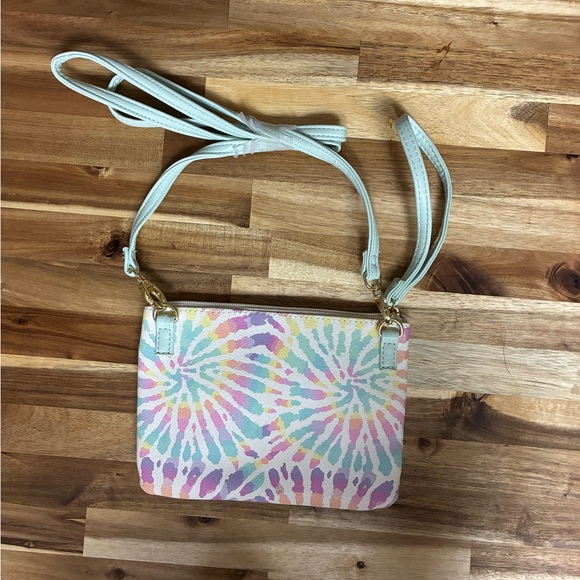Travel Bag: Betsey Johnson Luv Crossbody Wristlet Tie Dye - Picture 2 of 4